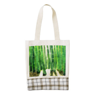Bamboo tree in the forest with sunlight zazzle HEART tote bag