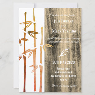 Bamboo wedding invitation
