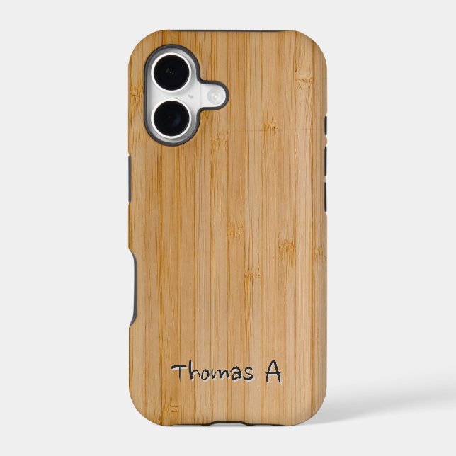Bamboo Wood Brown Texture Asia Name  iPhone Case (Back)