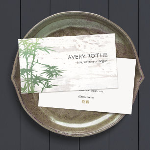 Bamboo Wood Chinese Medicine Business Card