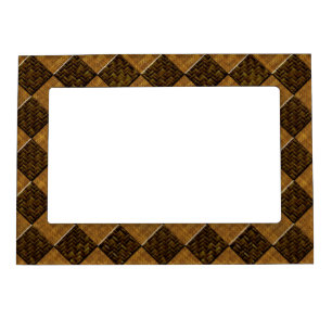 Bamboo Wood Diamond pattern Magnetic Frame