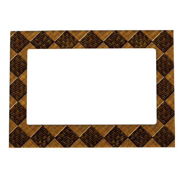 Bamboo Wood Diamond pattern Magnetic Frame (Front)