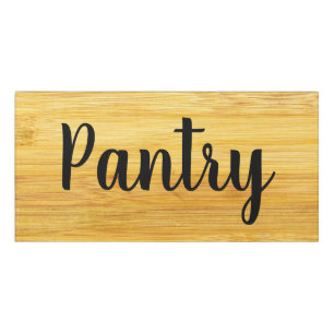 Bamboo Wood Kitchen Pantry Room Sign