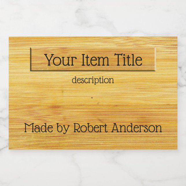 Bamboo Wood Your Item Product Label 3"x2" (Single Label)