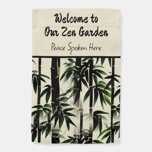 Bamboo Zen Garden Garden Flag (Back)