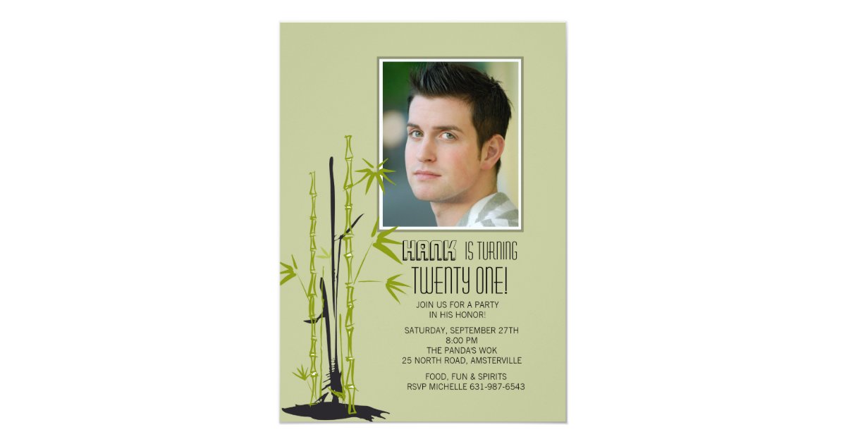 Bamboo Zen Photo Invitation