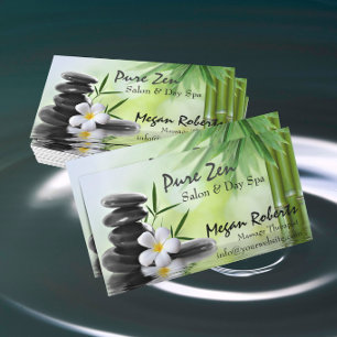 Bamboo Zen Stones Spa Skin Care Massage Salon Appointment Card