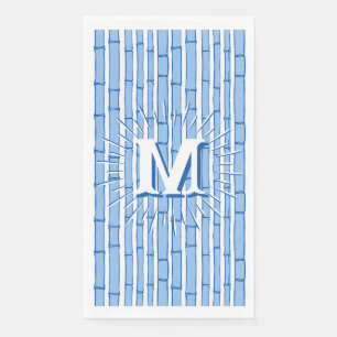 Bambooey Bamboo Stripe in Blue Personalized Paper Guest Towels