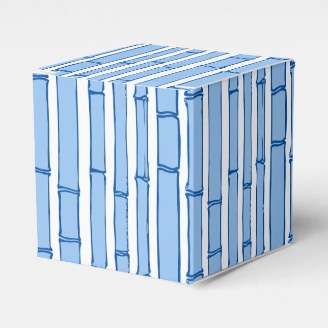 Bambooey Bamboo Stripe in Blue Porcelain Favor Boxes (Front Side)