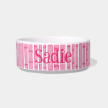 Bambooey Bamboo Stripe in Pink Bowl<br><div class="desc">Bambooey is a vibrant chinoiserie-style stripe made of stacked bamboo,  bringing punchy pattern,  playful symmetry,  and a wink of Palm Beach flair.</div>