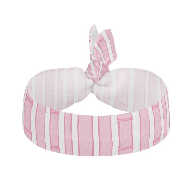 Bambooey Bamboo Stripe in Pink Elastic Hair Tie (Front)