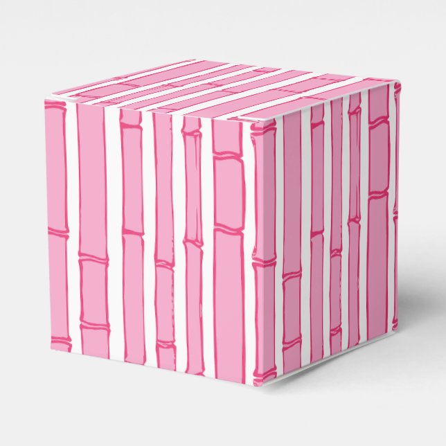 Bambooey Bamboo Stripe in Pink Favor Boxes (Front Side)