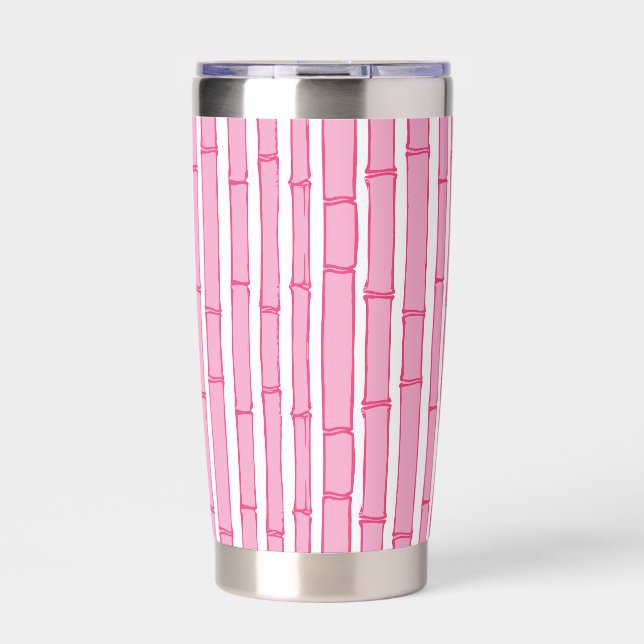 Bambooey Bamboo Stripe in Pink Insulated Tumbler (Front)