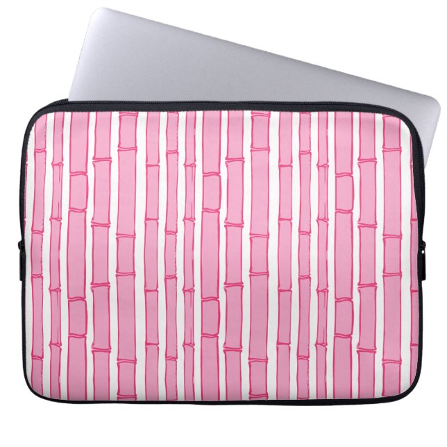 Bambooey Bamboo Stripe in Pink Laptop Sleeve (Front)