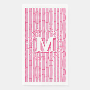 Bambooey Bamboo Stripe in Pink Personalized Paper Guest Towels