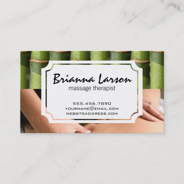 Bamboos | Back Massage | Therapy Health Business Card (Front)