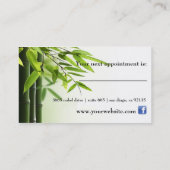Bamboos Spa Skin Care Massage Salon Reiki Appointment Card (Back)