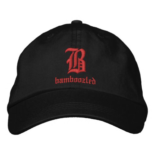 Bamboozled Mens Baseball Cap_ BlackRed Embroidered Baseball Hat