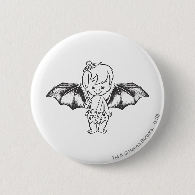 Bamm-Bamm Wings Pinback Button (Front)
