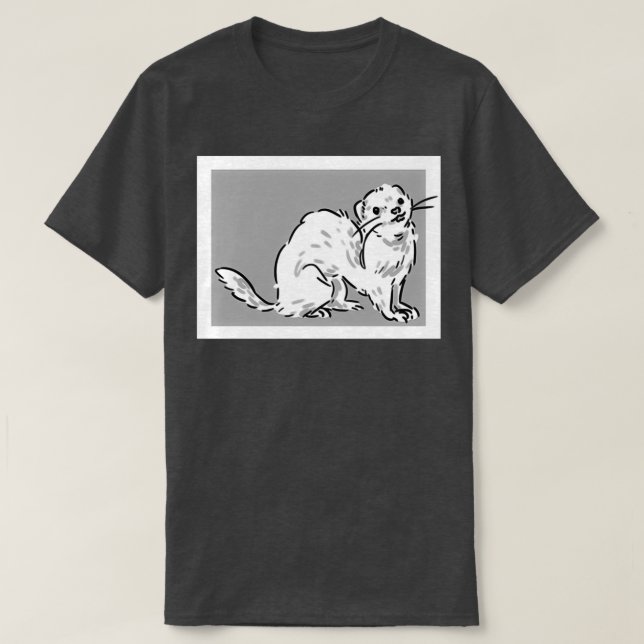 BampW Ferret  T-Shirt (Design Front)