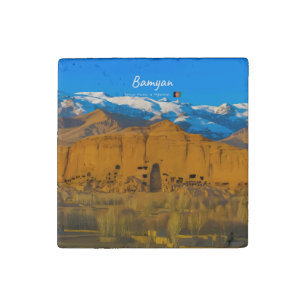 Bamyan, Afghanistan - Buddha Cliff Valley Stone Magnet