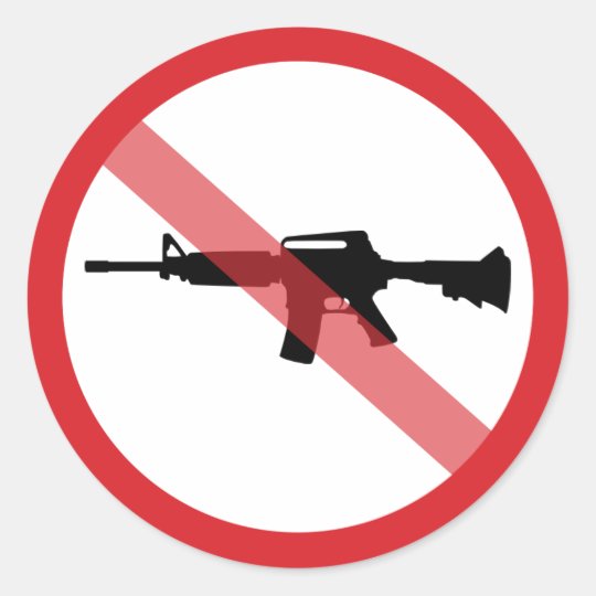 Ban Assault Rifles - No Symbol Red Line Classic Round Sticker | Zazzle.com