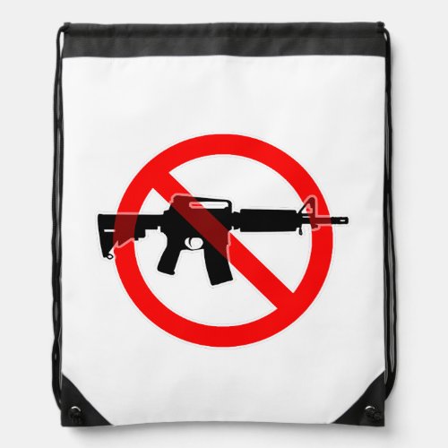 Ban Assault Weapons _ Circle Slash Drawstring Bag
