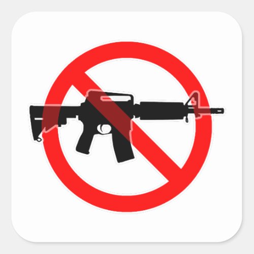 Ban Assault Weapons _ Circle Slash Square Sticker