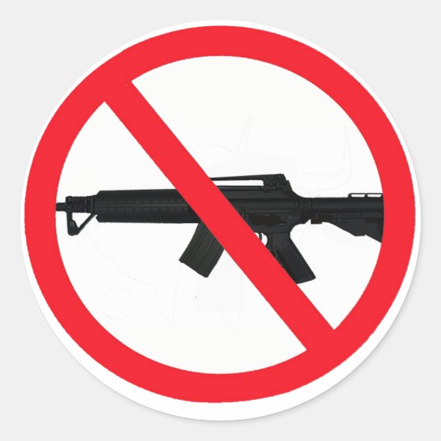 Ban Assault Weapons Classic Round Sticker (Front)