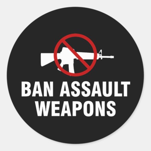 Ban assault weapons classic round sticker