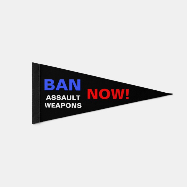 Ban Assault Weapons Now! Against Guns Protest Pennant Flag (Front)