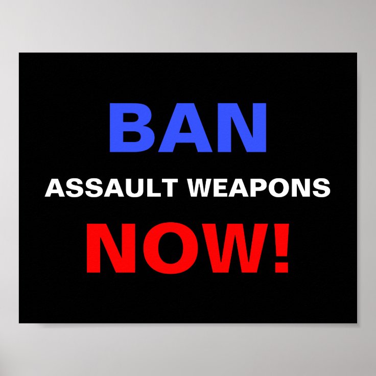 Ban Assault Weapons Now! Guns Political Protest Poster Zazzle