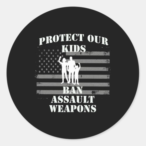 Ban Assault Weapons Us Flag Classic Round Sticker