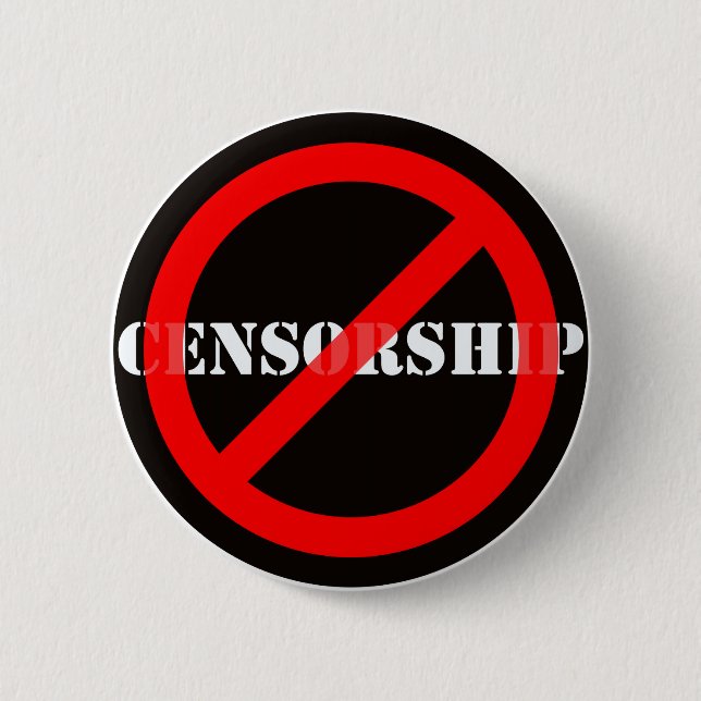 Ban Censorship Pinback Button (Front)