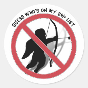 Ban Cupid Anti Valentine's Day Classic Round Sticker