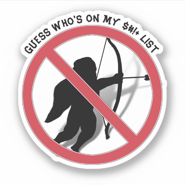 Ban Cupid Anti Valentine's Day  Sticker (Front)
