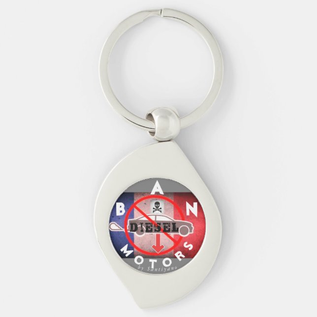 Ban diesel engines keychain (Front)