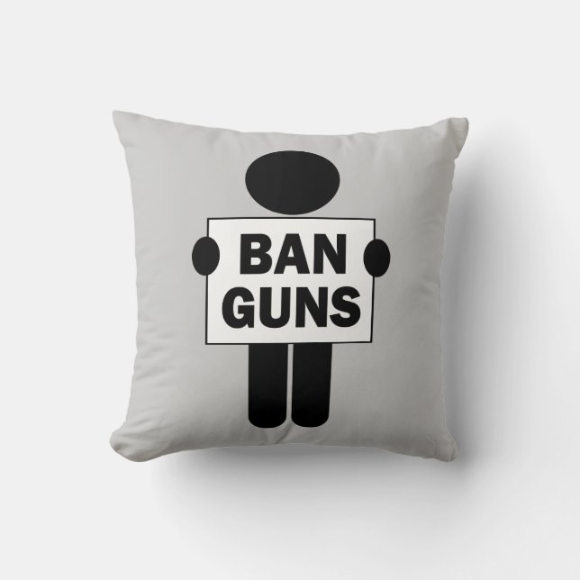 Ban Guns Throw Pillow (Front)