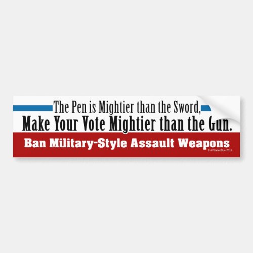 Ban Military_Style Assault Weapons Bumper Sticker