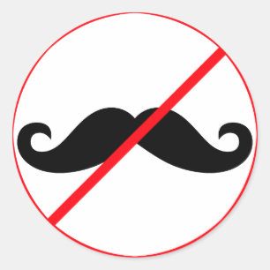 Ban Mustaches! Classic Round Sticker
