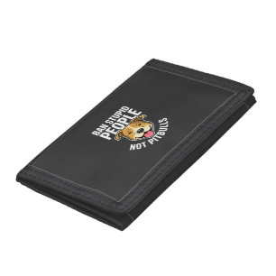 Ban Stupid People Not Pitbulls Dog Tri-fold Wallet