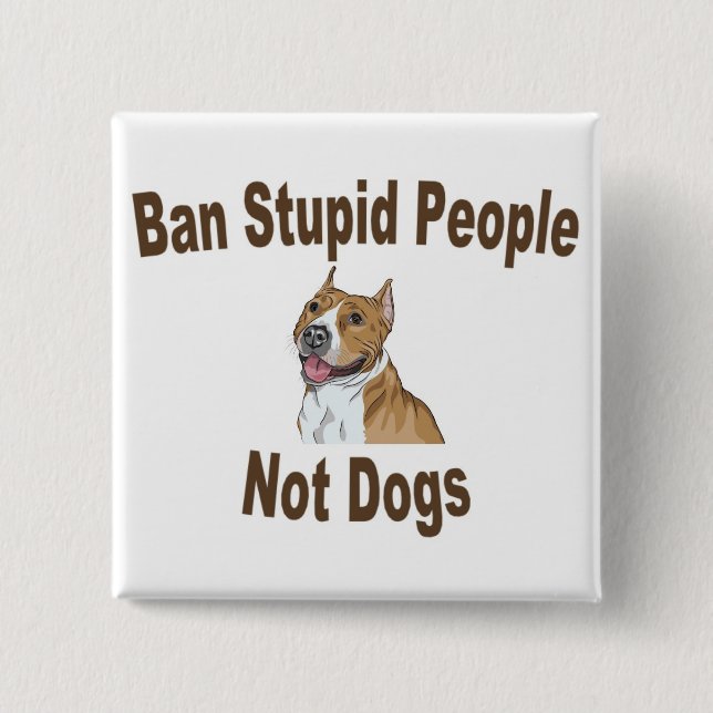 Ban Stupid People Pinback Button (Front)
