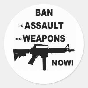 Ban (the) Assault (on) Weapons Now Classic Round Sticker