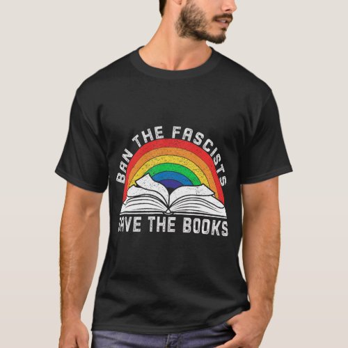 Ban The Fascists Save The Books Vintage Retro Long T_Shirt