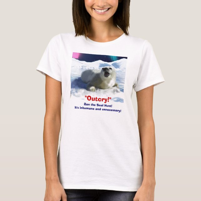 "BAN THE SEAL HUNT!"  Tops, Tees & Hoodies (Front)