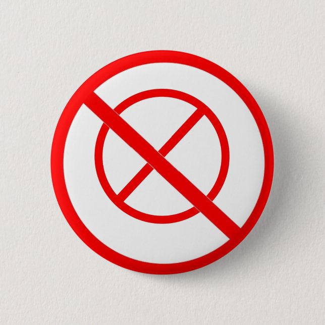 Ban to "no" symbols pinback button (Front)