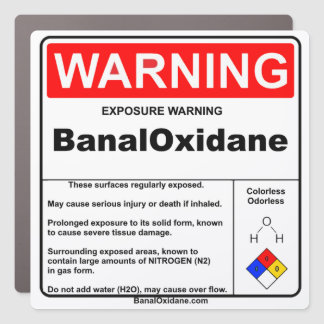 BanalOxidane Warning Car Magnet