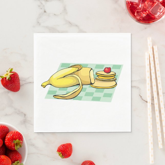 Banana and Pancakes Breakfast Fun Food  Napkins (Creator Uploaded)