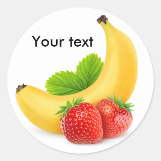 Banana and strawberries classic round sticker