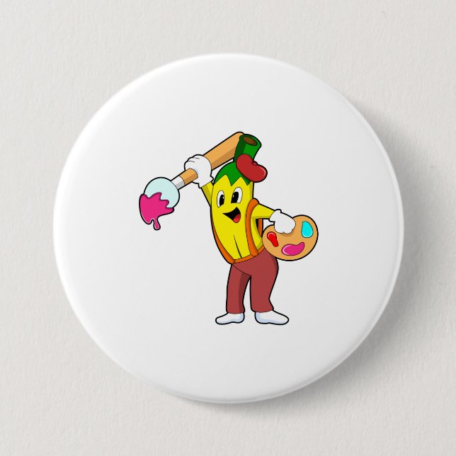 Banana as Painter with Paint brush Button (Front)